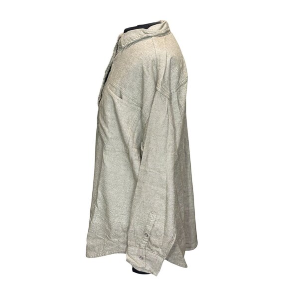 Aerie Anytime Fave Twill Shirt Medium M 100% Cotton Made In India Green - Picture 2 of 11